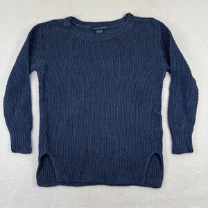 Ralph Lauren Blue 100% Linen‎ Italian Yarn Open Knit Sweater Small RL-CCRC1W